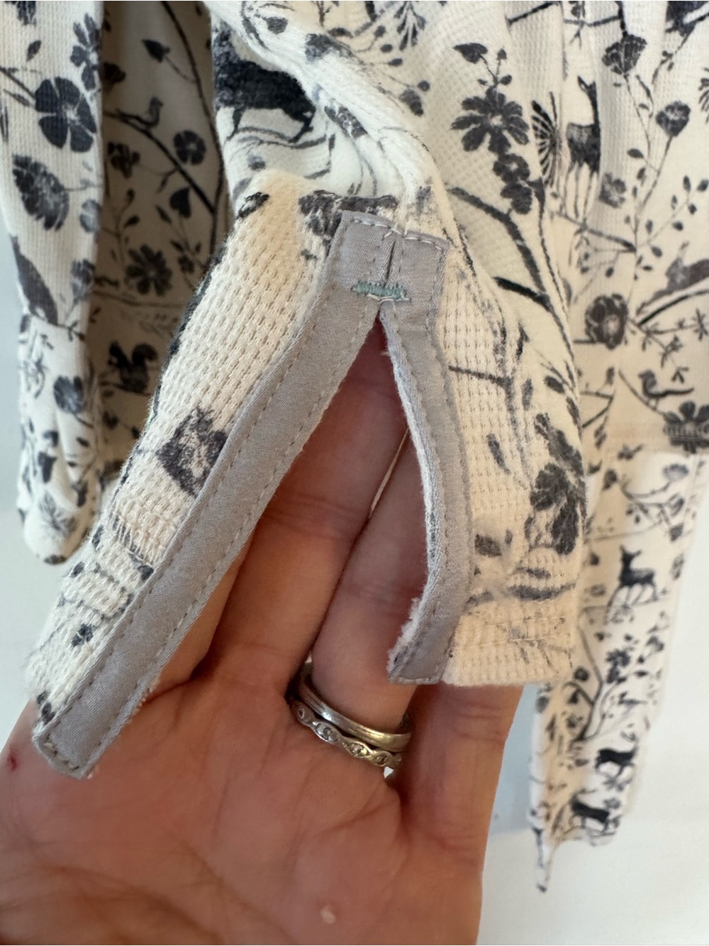 Anthropologie E by Eloise Floral Woodland Animal Thermal Pajama Set S / M - Picture 8 of 11